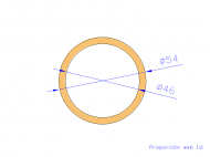 Perfil de Silicona TS605446 - formato tipo Tubo - forma de tubo