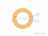 Perfil de Silicona TS6055,535,5 - formato tipo Tubo - forma de tubo