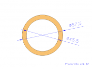 Perfil de Silicona TS6057,545,5 - formato tipo Tubo - forma de tubo