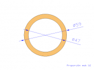 Perfil de Silicona TS605947 - formato tipo Tubo - forma de tubo