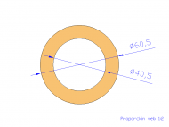 Perfil de Silicona TS6060,540,5 - formato tipo Tubo - forma de tubo