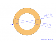 Perfil de Silicona TS6063,539,5 - formato tipo Tubo - forma de tubo