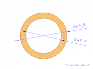 Perfil de Silicona TS6065,549,5 - formato tipo Tubo - forma de tubo