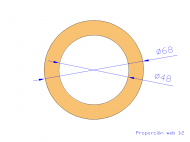 Perfil de Silicona TS606848 - formato tipo Tubo - forma de tubo