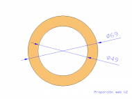 Perfil de Silicona TS606949 - formato tipo Tubo - forma de tubo