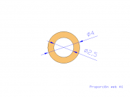 Perfil de Silicona TS700402,5 - formato tipo Tubo - forma de tubo