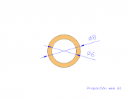 Perfil de Silicona TS700806 - formato tipo Tubo - forma de tubo