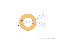 Perfil de Silicona TS7009,505,5 - formato tipo Tubo - forma de tubo