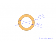 Perfil de Silicona TS7009,506,5 - formato tipo Tubo - forma de tubo