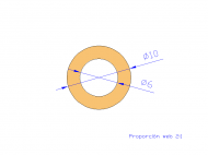 Perfil de Silicona TS701006 - formato tipo Tubo - forma de tubo