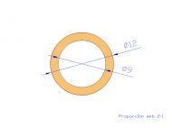 Perfil de Silicona TS701209 - formato tipo Tubo - forma de tubo