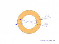 Perfil de Silicona TS701308 - formato tipo Tubo - forma de tubo