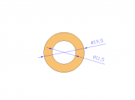 Perfil de Silicona TS7019,511,5 - formato tipo Tubo - forma de tubo