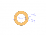 Perfil de Silicona TS7020,512,5 - formato tipo Tubo - forma de tubo