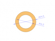 Perfil de Silicona TS7024,516,5 - formato tipo Tubo - forma de tubo