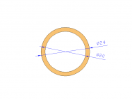 Perfil de Silicona TS702420 - formato tipo Tubo - forma de tubo