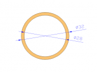 Perfil de Silicona TS703228 - formato tipo Tubo - forma de tubo