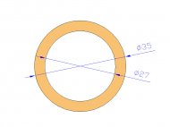 Perfil de Silicona TS703527 - formato tipo Tubo - forma de tubo