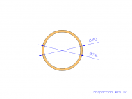 Perfil de Silicona TS704036 - formato tipo Tubo - forma de tubo