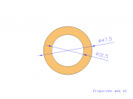 Perfil de Silicona TS7047,531,5 - formato tipo Tubo - forma de tubo