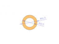 Perfil de Silicona TS8016,510,5 - formato tipo Tubo - forma de tubo