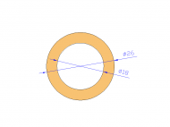 Perfil de Silicona TS802618 - formato tipo Tubo - forma de tubo