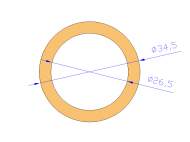 Perfil de Silicona TS8034,526,5 - formato tipo Tubo - forma de tubo