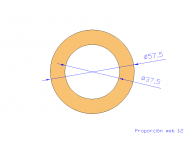 Perfil de Silicona TS8057,537,5 - formato tipo Tubo - forma de tubo