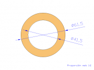 Perfil de Silicona TS8061,541,5 - formato tipo Tubo - forma de tubo