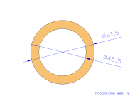 Perfil de Silicona TS8061,545,5 - formato tipo Tubo - forma de tubo