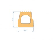 Profil en Silicone OF93722A - format de type Trapèze - forme irrégulier