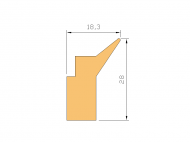 Profil en Silicone P001A - format de type Labiée - forme irrégulier