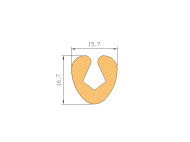 Profil en Silicone P012A - format de type U - forme irrégulier