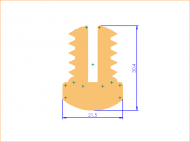 Profil en Silicone P10041B - format de type U - forme irrégulier