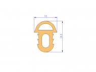 Profil en Silicone P10196C - format de type Double Trou - forme irrégulier