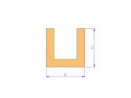 Profil en Silicone P10196F - format de type U - forme irrégulier