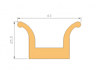 Profil en Silicone P1031A - format de type U - forme irrégulier