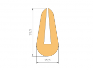 Profil en Silicone P10320B - format de type U - forme irrégulier