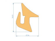 Profil en Silicone P10320BR - format de type U - forme irrégulier