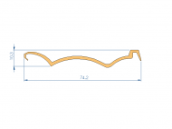 Profil en Silicone P10320N - format de type U - forme irrégulier