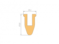 Profil en Silicone P1041A - format de type U - forme irrégulier