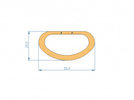 Profil en Silicone P10566AC - format de type Corde - forme irrégulier