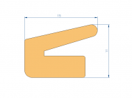 Profil en Silicone P10566AO - format de type Labiée - forme irrégulier