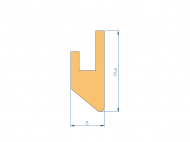 Profil en Silicone P10566F - format de type U - forme irrégulier