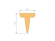 Profil en Silicone P105J - format de type T - forme irrégulier