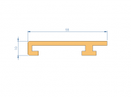 Profil en Silicone P10899N - format de type Double p/b massif - forme irrégulier