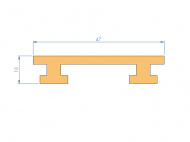 Profil en Silicone P10899O - format de type Double p/b massif - forme irrégulier