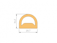 Profil en Silicone P1113A - format de type D - forme irrégulier