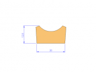 Profil en Silicone P11185I - format de type Trapèze - forme irrégulier