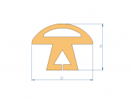 Profil en Silicone P1152Q - format de type Double Trou - forme irrégulier